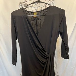 Black faux Wrap Dress